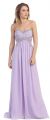 Strapless Empire Beaded Bust Long Formal Evening Dress in Lilac